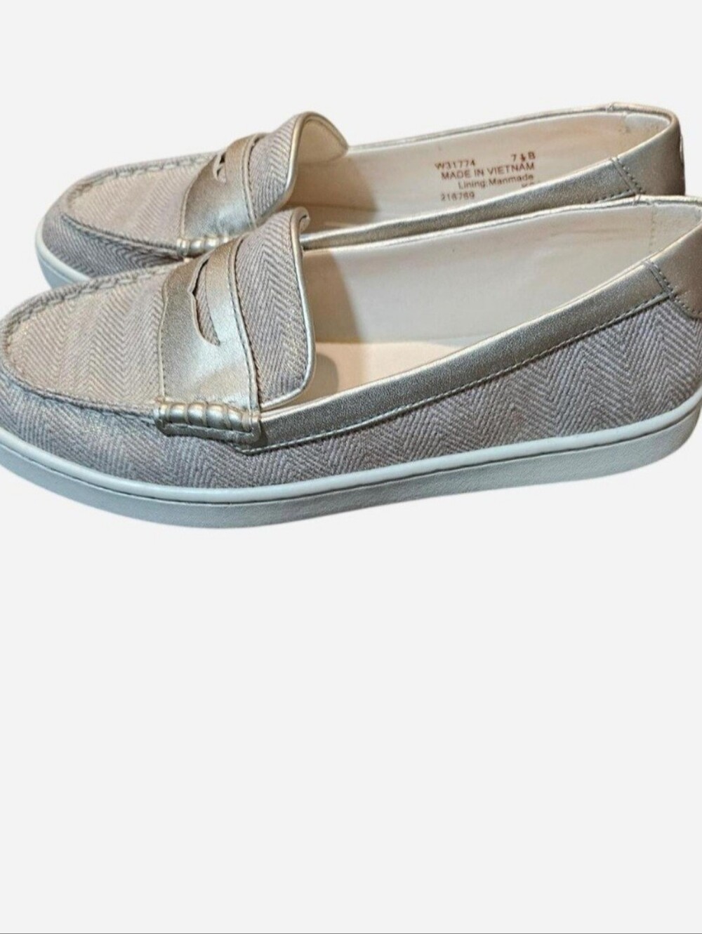 Cole Haan Metallic Canvas Penny Laofers